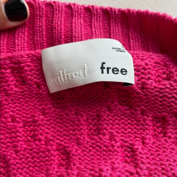 Wilfred Free Aritzia Mystic Wool Ombre Sweater Cropped Sherbet Size L - Picture 6 of 7